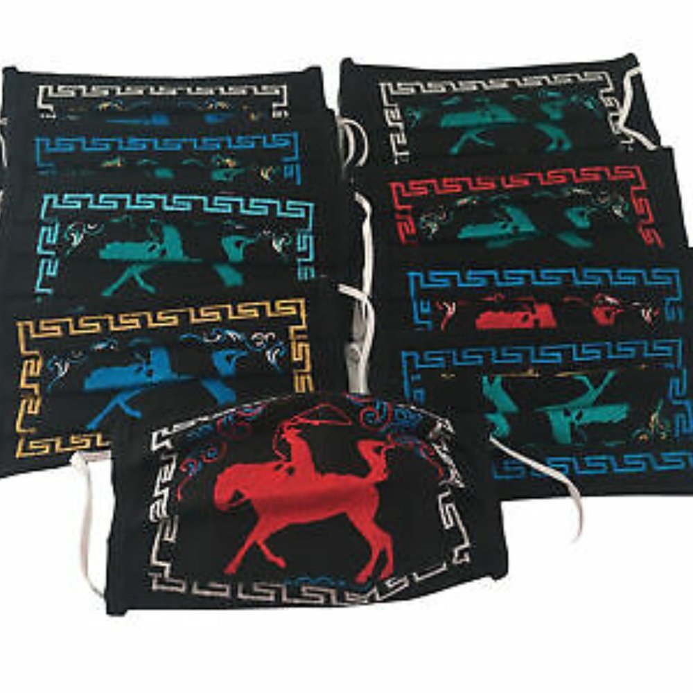 10 Pack of Handmade Embroidered Mexican Fabric Face Masks
